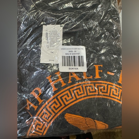 NWT Hot Topic Camp Half-Blood Orange/Grey  T-Shirt size 2X and 3X - Picture 6 of 6